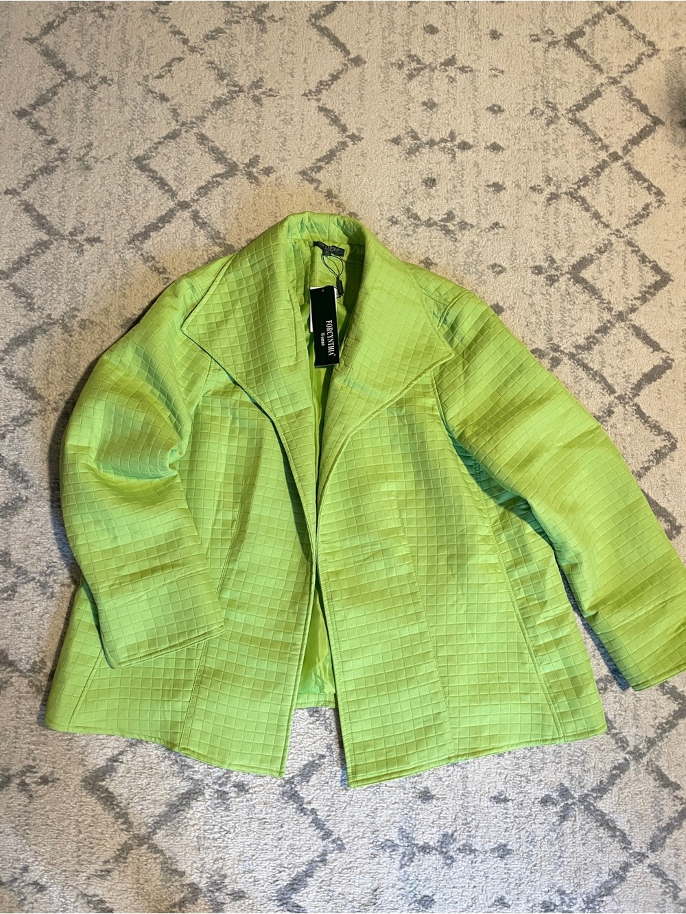 For Cynthia Women’s Lime Green Quilted Jacket